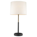 31" Black and Gold Metal Table Lamp With White Empire Shade - Homeroots - Flyclothing LLC