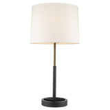 31" Black and Gold Metal Table Lamp With White Empire Shade - Homeroots
