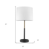 31" Black and Gold Metal Table Lamp With White Empire Shade - Homeroots - Flyclothing LLC