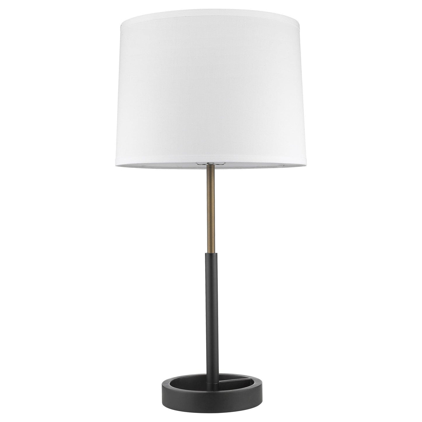 31" Black and Gold Metal Table Lamp With White Empire Shade - Homeroots - Flyclothing LLC