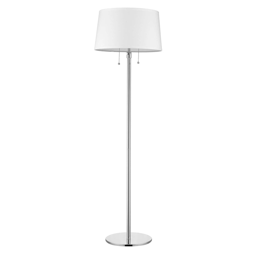 59" Chrome Traditional Shaped Floor Lamp With White Empire Shade - Homeroots - Flyclothing LLC