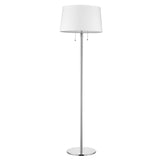 59" Chrome Traditional Shaped Floor Lamp With White Empire Shade - Homeroots