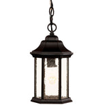 Antique Black Textured Glass Lantern Hanging Light - Homeroots