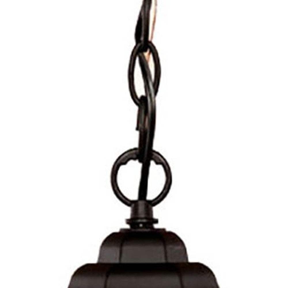 Antique Black Textured Glass Lantern Hanging Light - Homeroots - Flyclothing LLC