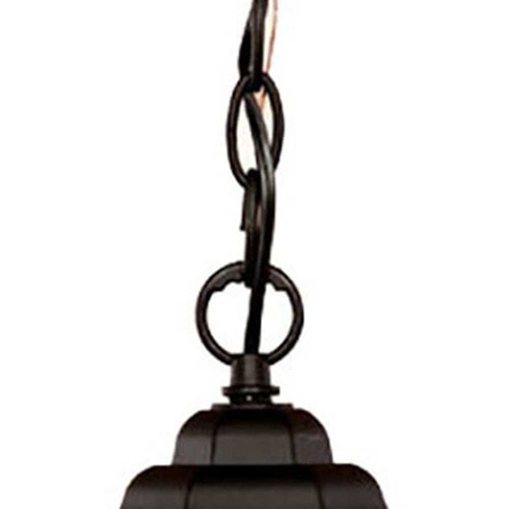 Antique Black Textured Glass Lantern Hanging Light - Homeroots - Flyclothing LLC