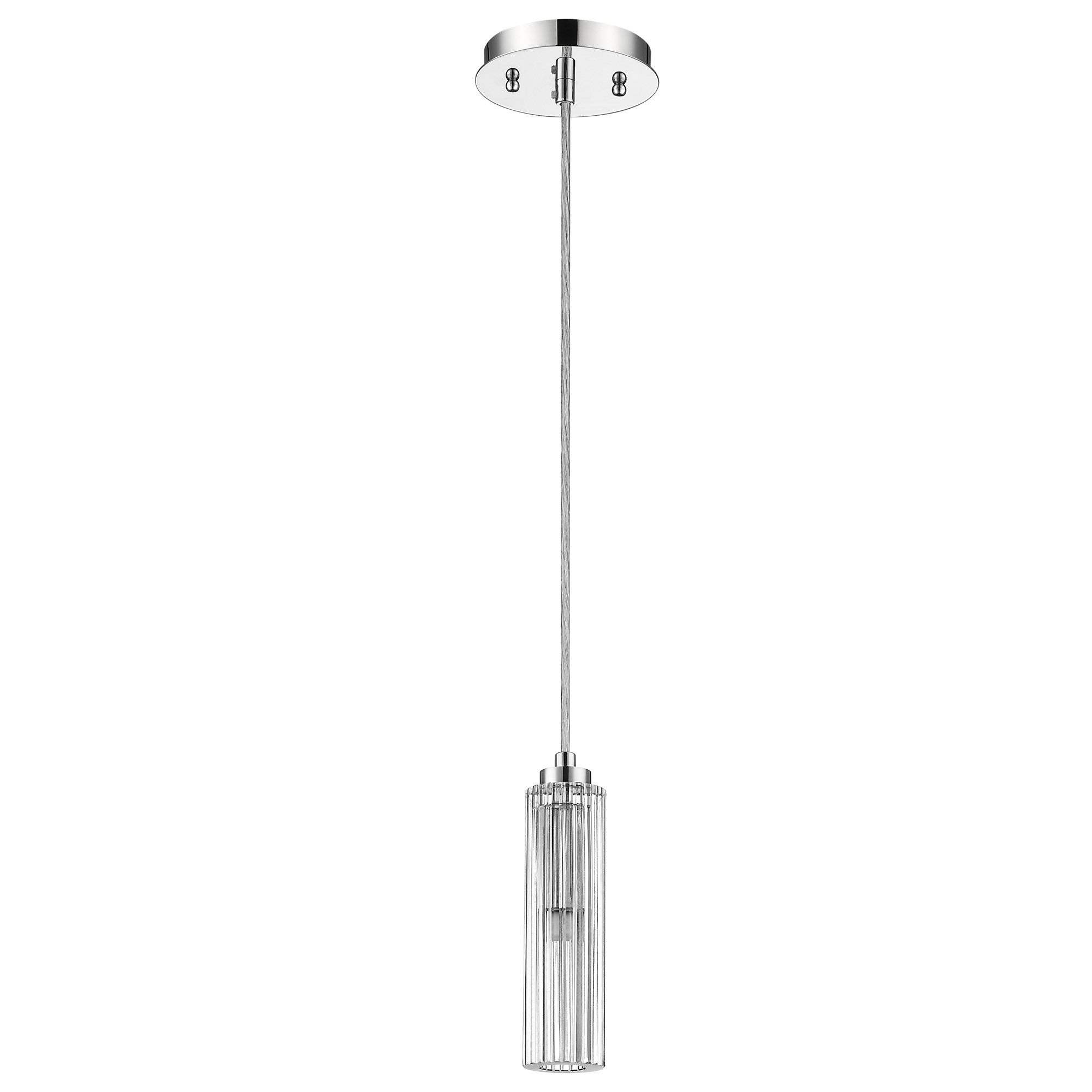 Solo 1-Light Polished Chrome Pendant With Multi-Faceted Round Crystal Shade - Homeroots - Flyclothing LLC