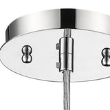 Solo 1-Light Polished Chrome Pendant With Multi-Faceted Round Crystal Shade - Homeroots