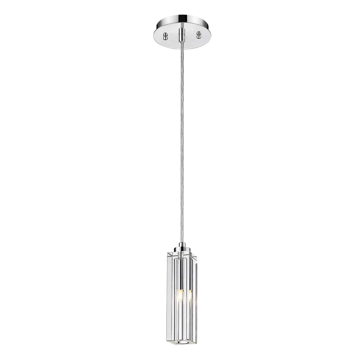 Solo 1-Light Polished Chrome Pendant With Square 4-Sided Cut Crystal Shade - Homeroots - Flyclothing LLC