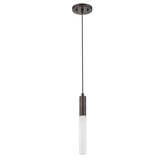 Bronze Pendant Hanging Light with Frosted Glass Shade - Homeroots