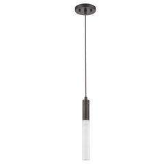 Bronze Pendant Hanging Light with Frosted Glass Shade - Homeroots
