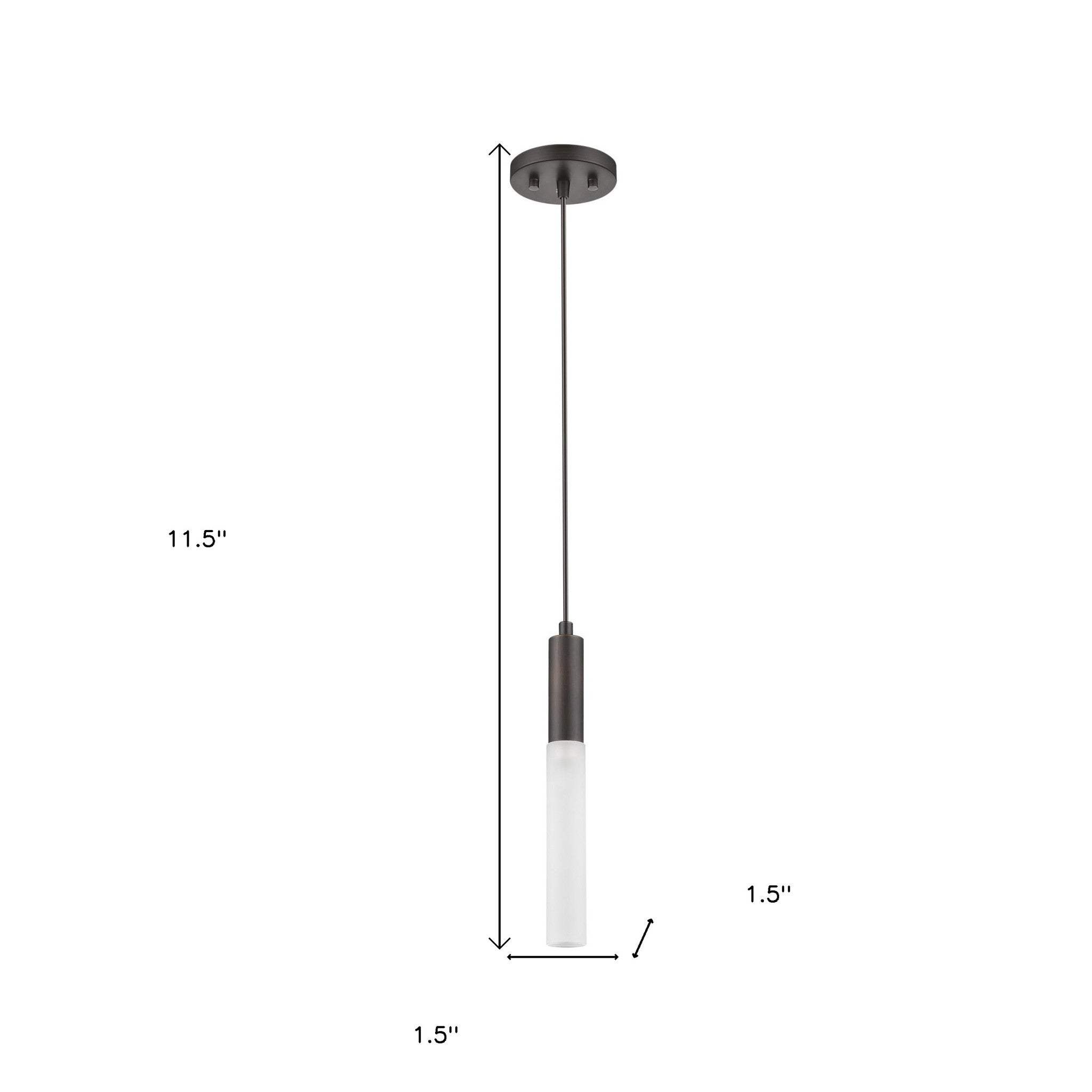 Bronze Pendant Hanging Light with Frosted Glass Shade - Homeroots - Flyclothing LLC