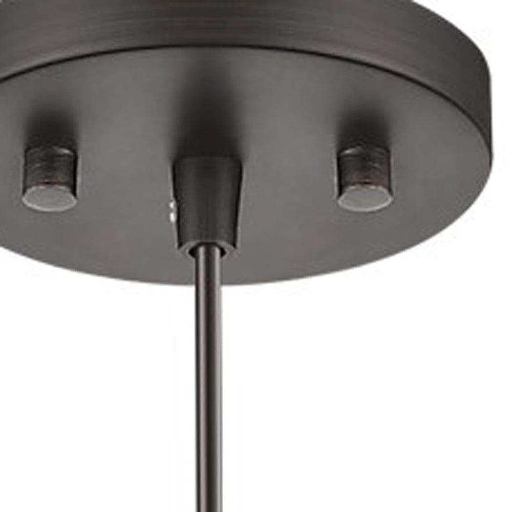 Bronze Pendant Hanging Light with Frosted Glass Shade - Homeroots - Flyclothing LLC