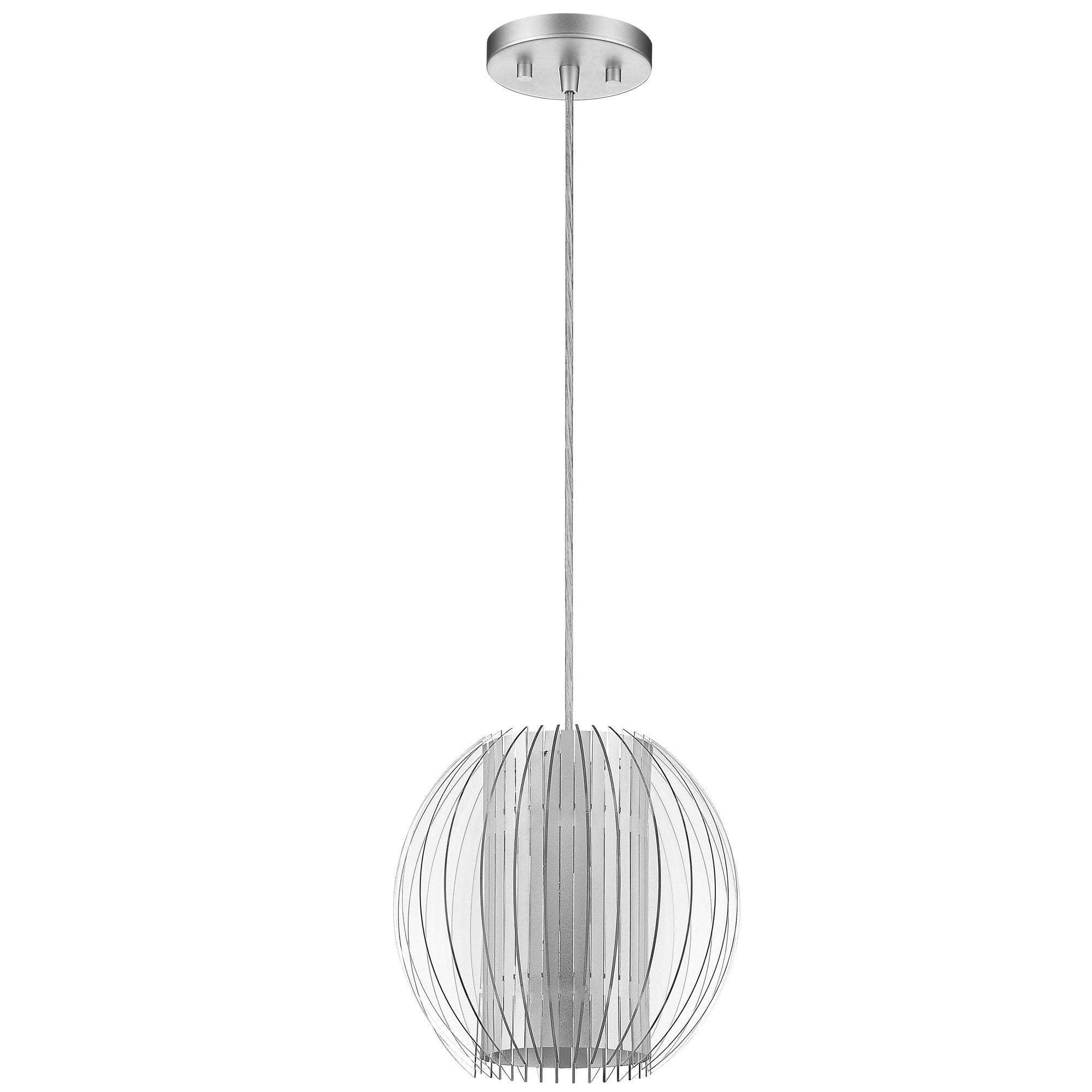 Acrylic and Steel Shade Hanging Globe Light - Homeroots - Flyclothing LLC