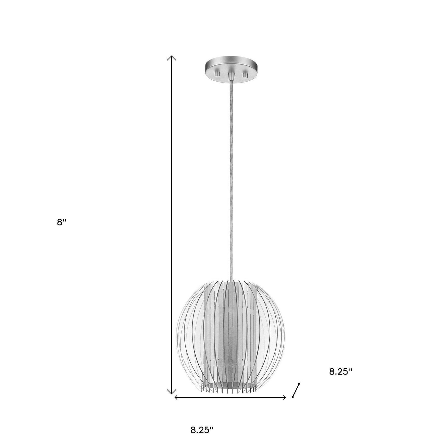Acrylic and Steel Shade Hanging Globe Light - Homeroots - Flyclothing LLC