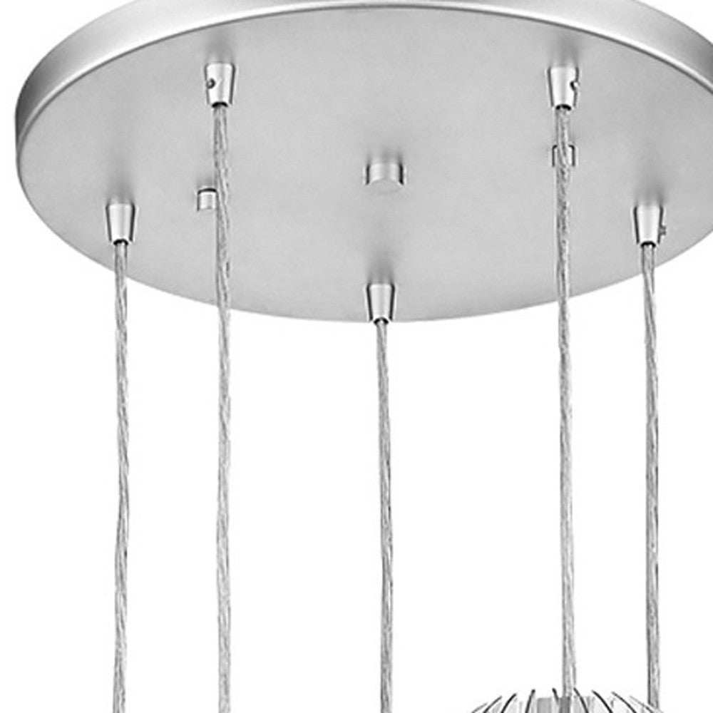 Five Light Acrylic and Steel Shade Hanging Globe Light - Homeroots - Flyclothing LLC