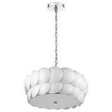 Selene 6-Light Polished Chrome Pendant With Overlapping Frosted White Glass Discs Shade - Homeroots