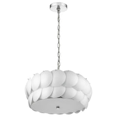 Selene 6-Light Polished Chrome Pendant With Overlapping Frosted White Glass Discs Shade - Homeroots