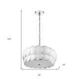 Selene 6-Light Polished Chrome Pendant With Overlapping Frosted White Glass Discs Shade - Homeroots - Flyclothing LLC