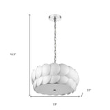 Selene 6-Light Polished Chrome Pendant With Overlapping Frosted White Glass Discs Shade - Homeroots