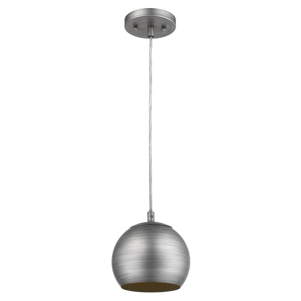 Light Gray and Gold Hanging Dome Light - Homeroots