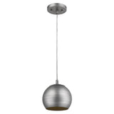 Light Gray and Gold Hanging Dome Light - Homeroots