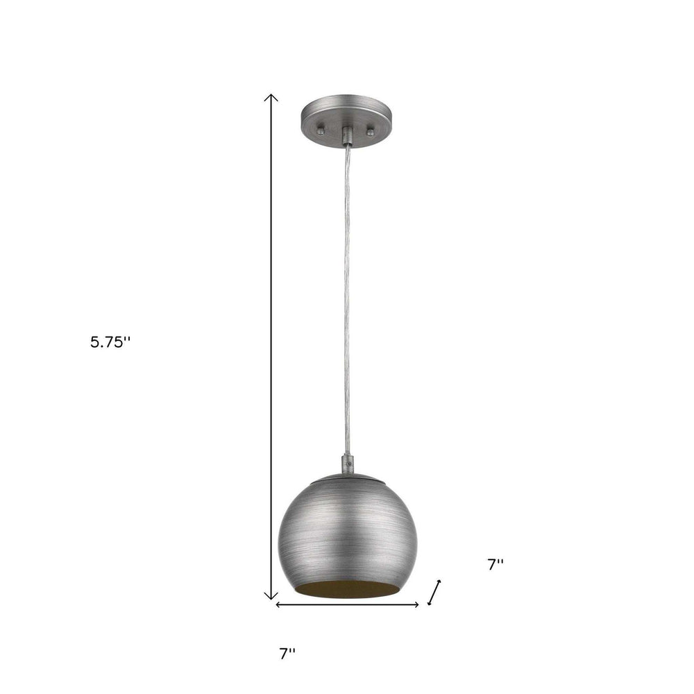 Light Gray and Gold Hanging Dome Light - Homeroots - Flyclothing LLC