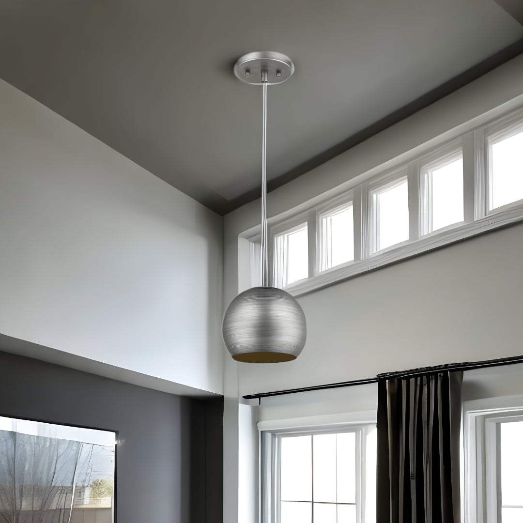 Light Gray and Gold Hanging Dome Light - Homeroots - Flyclothing LLC