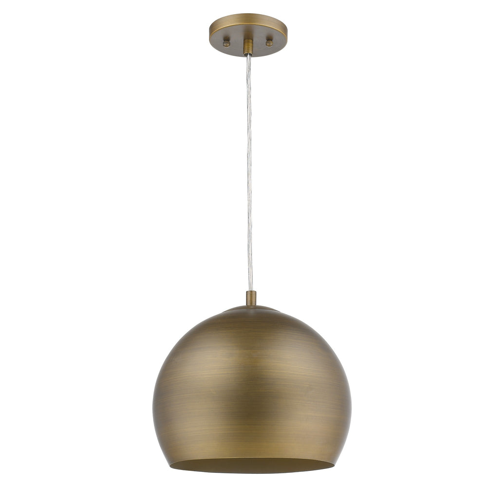 Latitude 1-Light Hand Painted Antique Gold Pendant With Gold Interior Shade - Homeroots