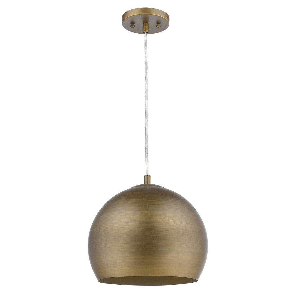 Latitude 1-Light Hand Painted Antique Gold Pendant With Gold Interior Shade - Homeroots - Flyclothing LLC