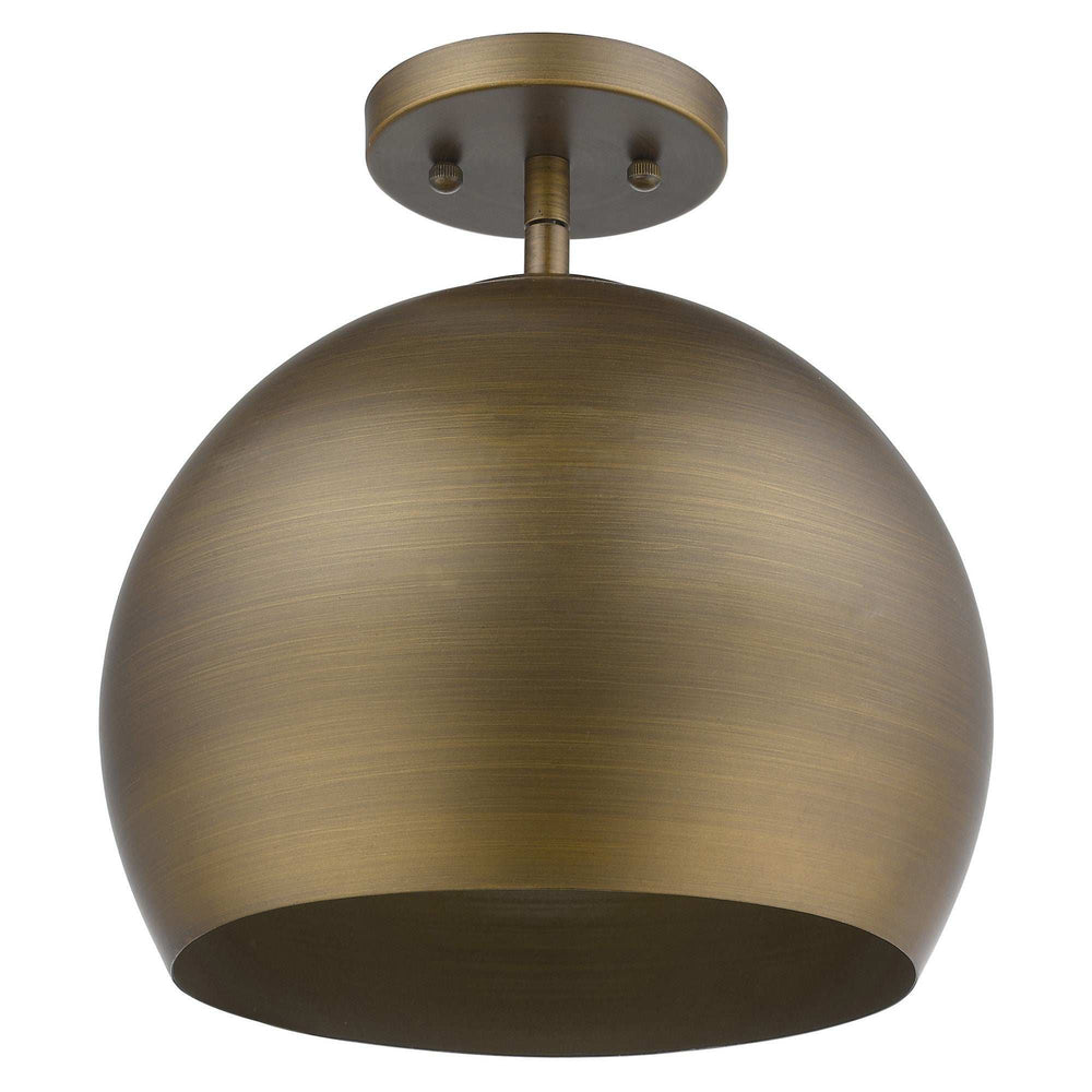 Latitude 1-Light Hand Painted Antique Gold Pendant With Gold Interior Shade - Homeroots - Flyclothing LLC