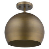 Latitude 1-Light Hand Painted Antique Gold Pendant With Gold Interior Shade - Homeroots