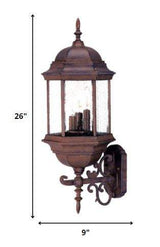 Three Light Brown Domed Textured Glass Lantern Wall Light - Homeroots - Flyclothing LLC