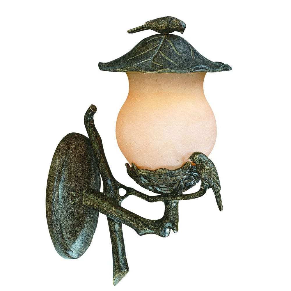 Vintage Black and Gold Bird Detail Lantern Wall Light - Homeroots - Flyclothing LLC