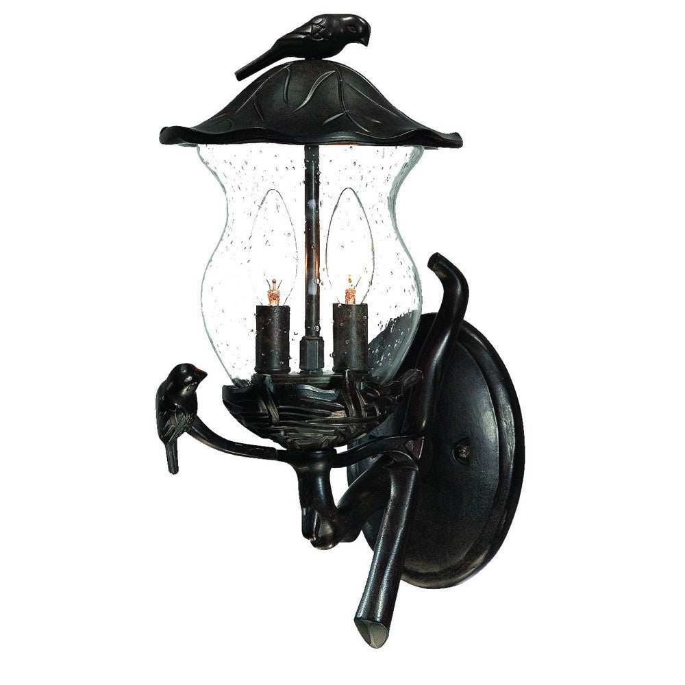 Matte Black Bird Detail Lantern Wall Light - Homeroots - Flyclothing LLC