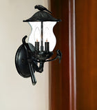 Matte Black Bird Detail Lantern Wall Light - Homeroots