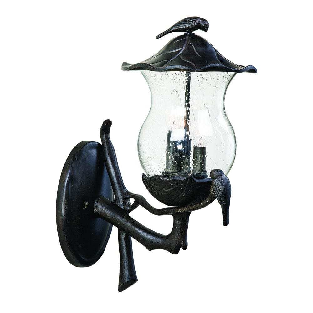 Avian 3-Light Black Coral Wall Light With Seeded Glass - Homeroots - Flyclothing LLC