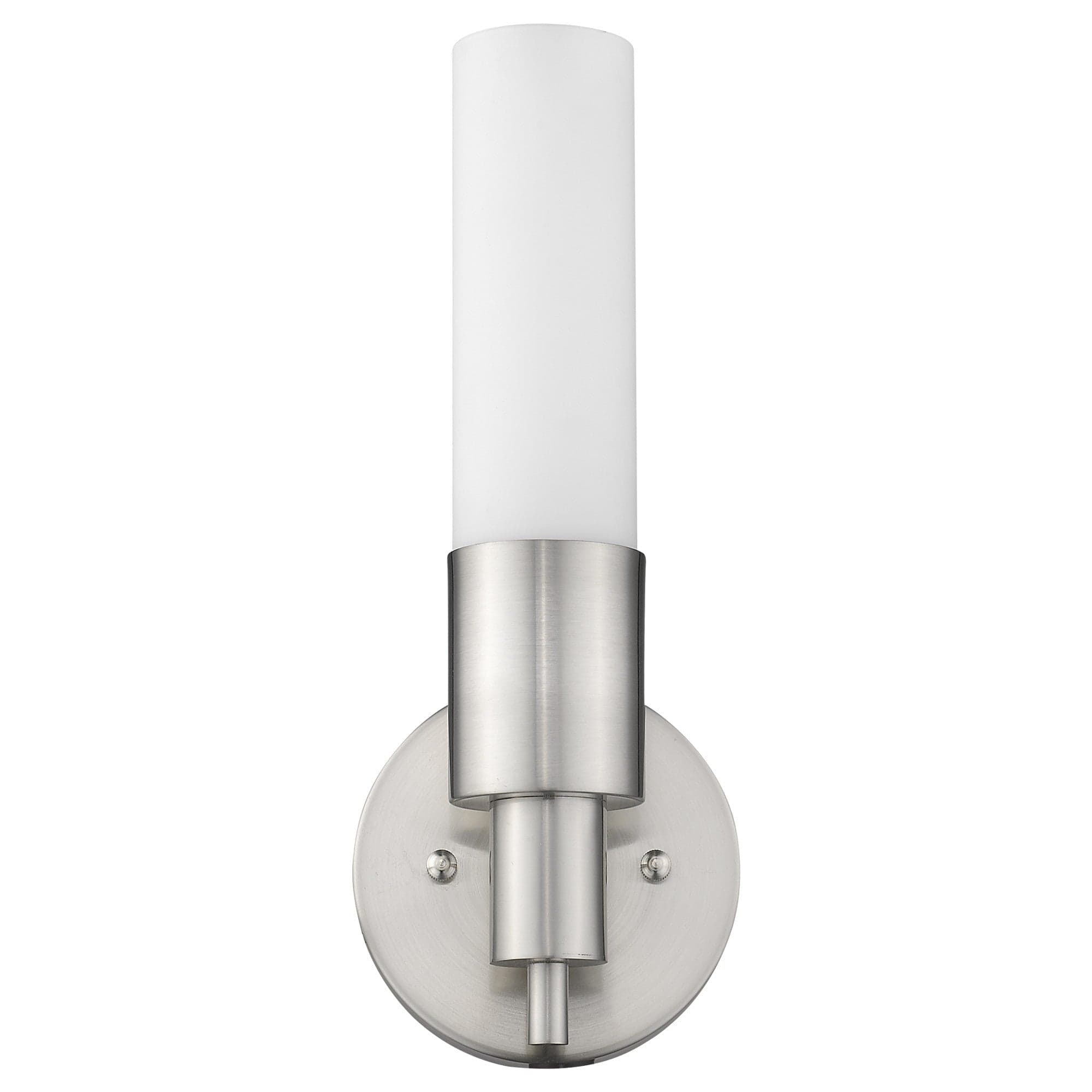 Silver Narrow Wall Light with Frosted Glass Shade - Homeroots