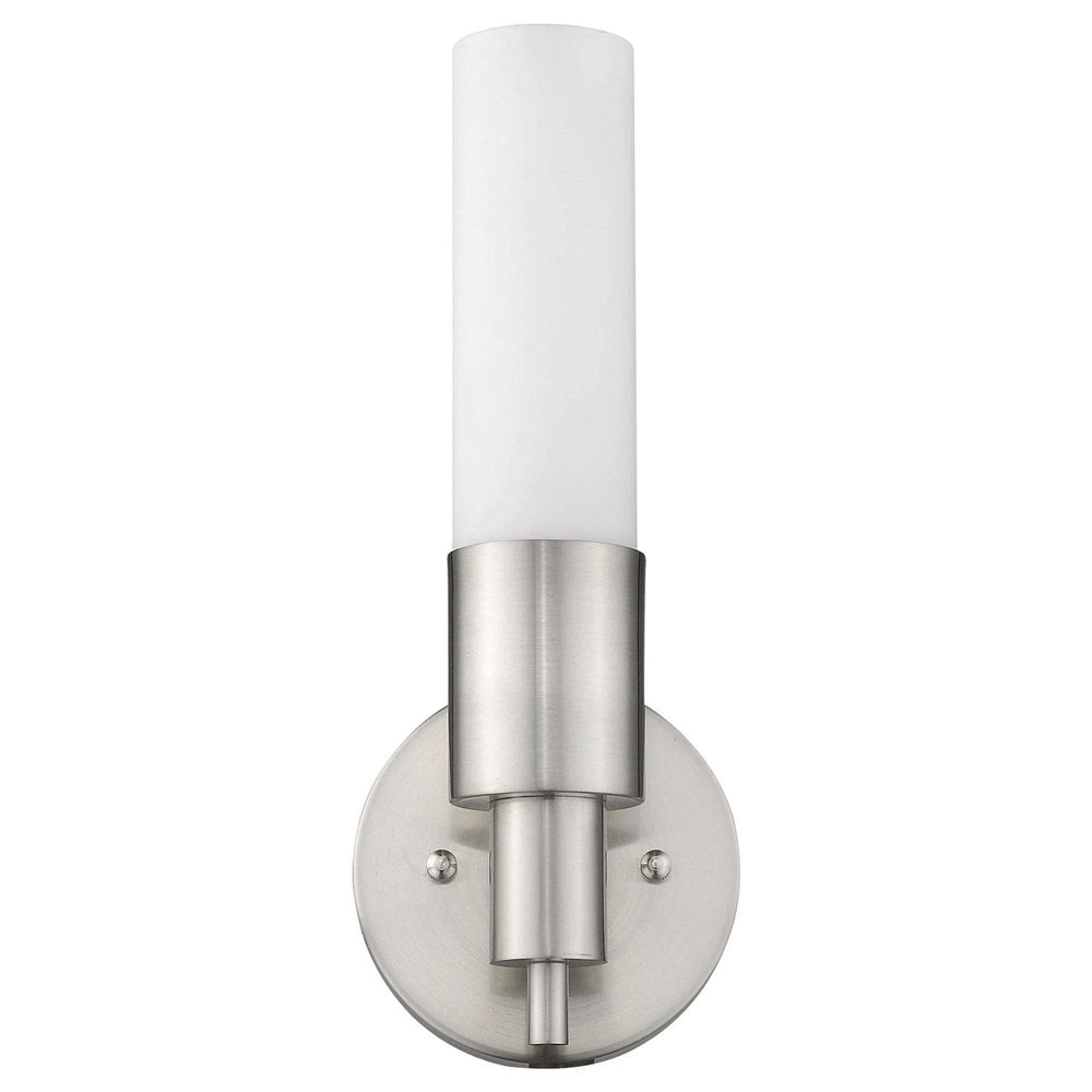 Silver Narrow Wall Light with Frosted Glass Shade - Homeroots - Flyclothing LLC