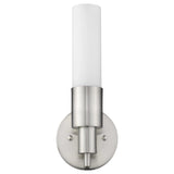 Silver Narrow Wall Light with Frosted Glass Shade - Homeroots