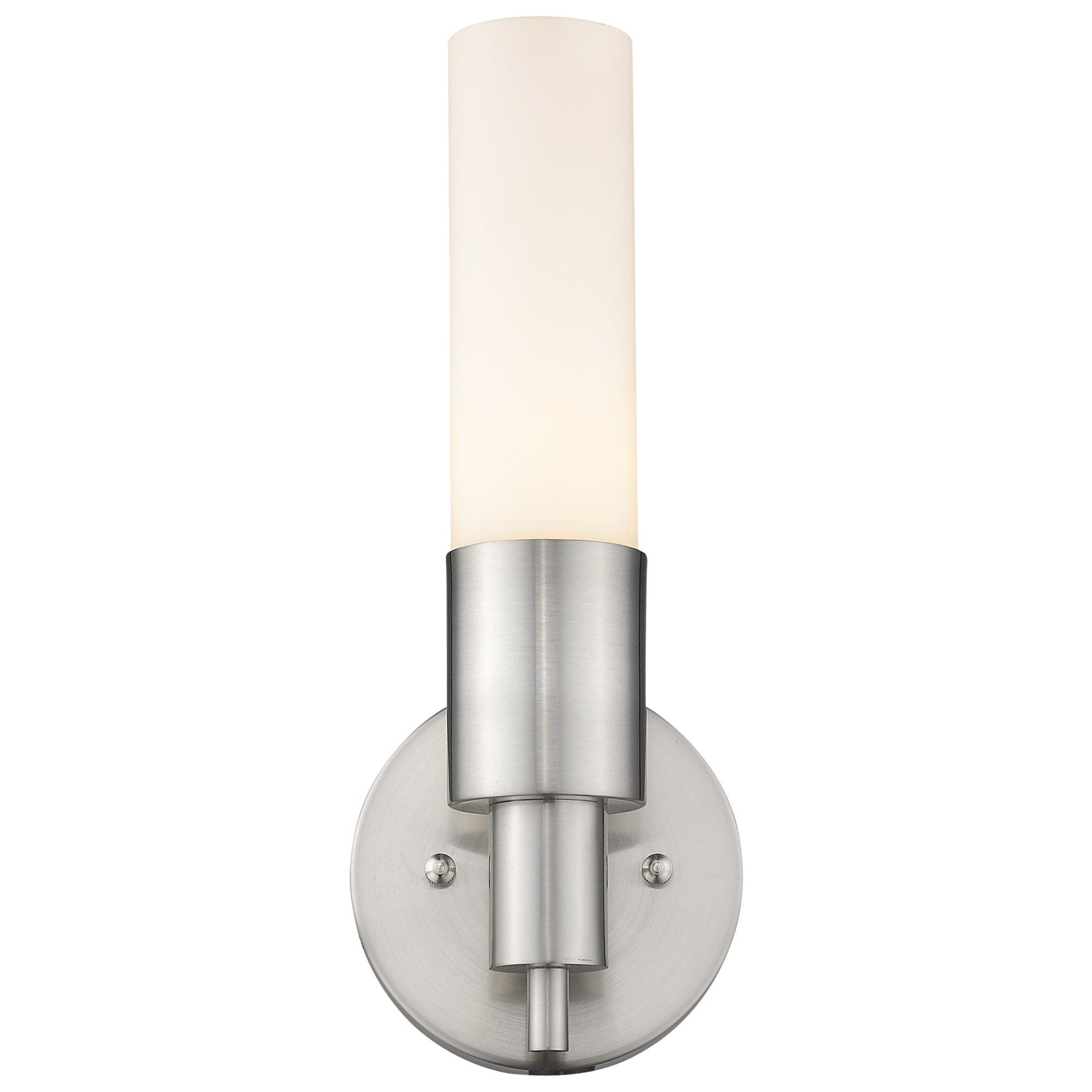 Silver Narrow Wall Light with Frosted Glass Shade - Homeroots