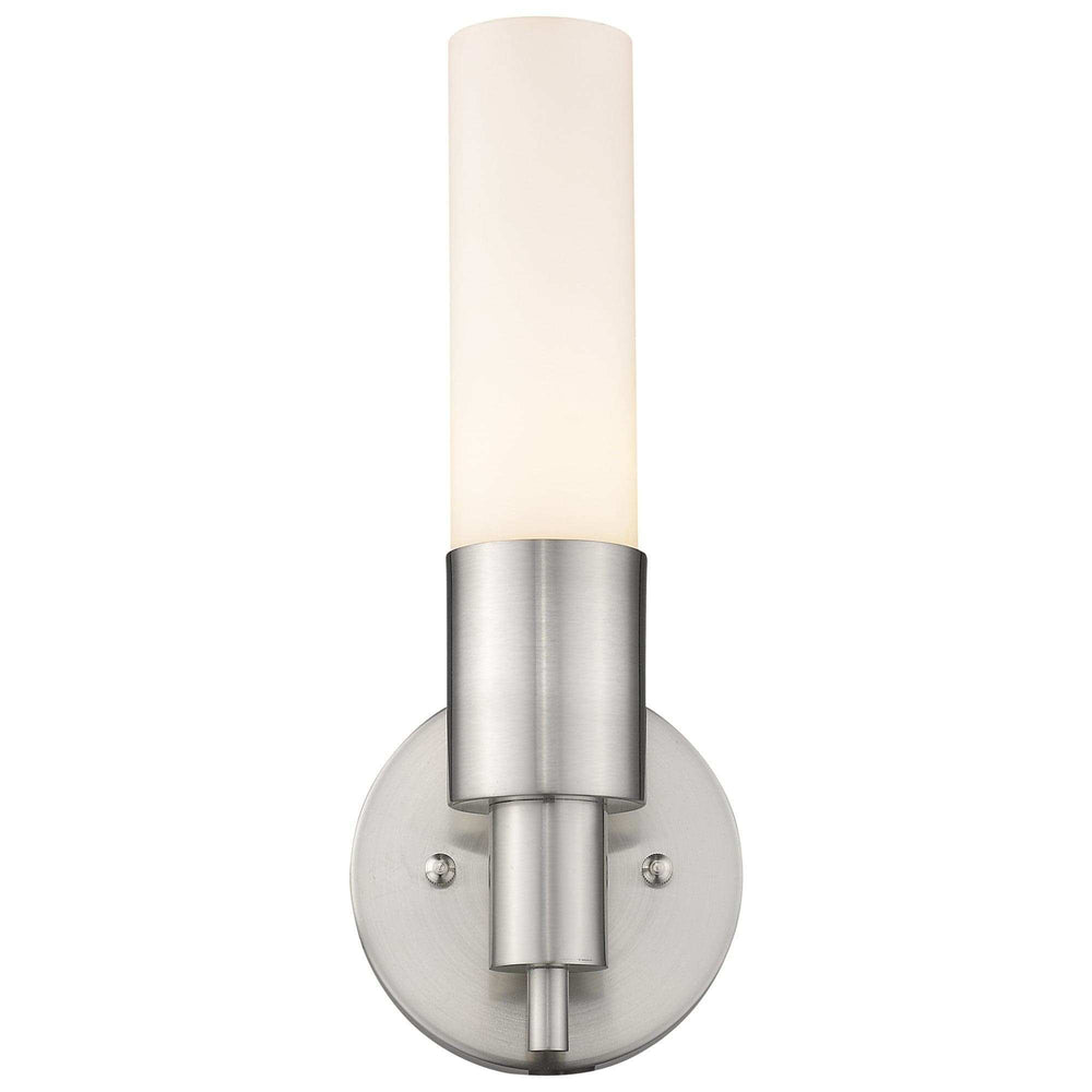 Silver Narrow Wall Light with Frosted Glass Shade - Homeroots - Flyclothing LLC