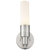Silver Narrow Wall Light with Frosted Glass Shade - Homeroots