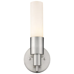 Silver Narrow Wall Light with Frosted Glass Shade - Homeroots