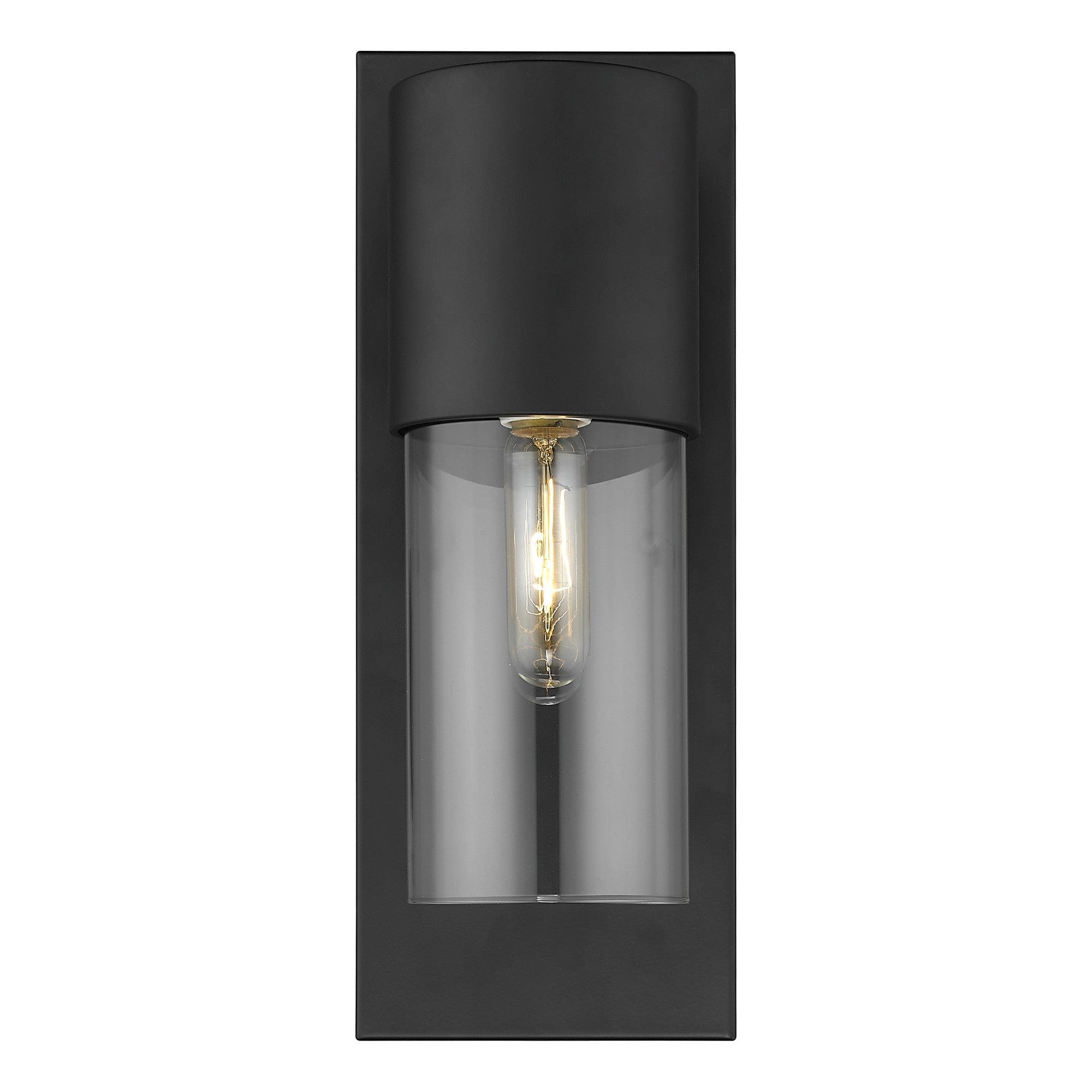Contemporary Matte Black and Glass Wall Light - Homeroots