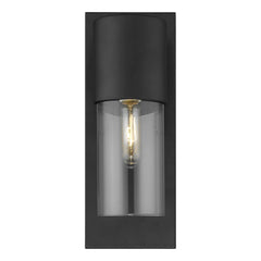 Contemporary Matte Black and Glass Wall Light - Homeroots