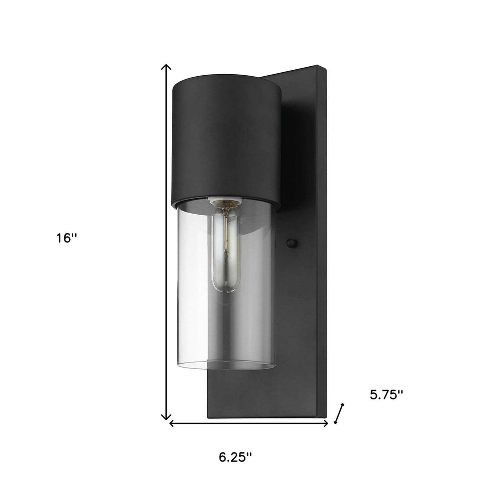 Contemporary Matte Black and Glass Wall Light - Homeroots - Flyclothing LLC
