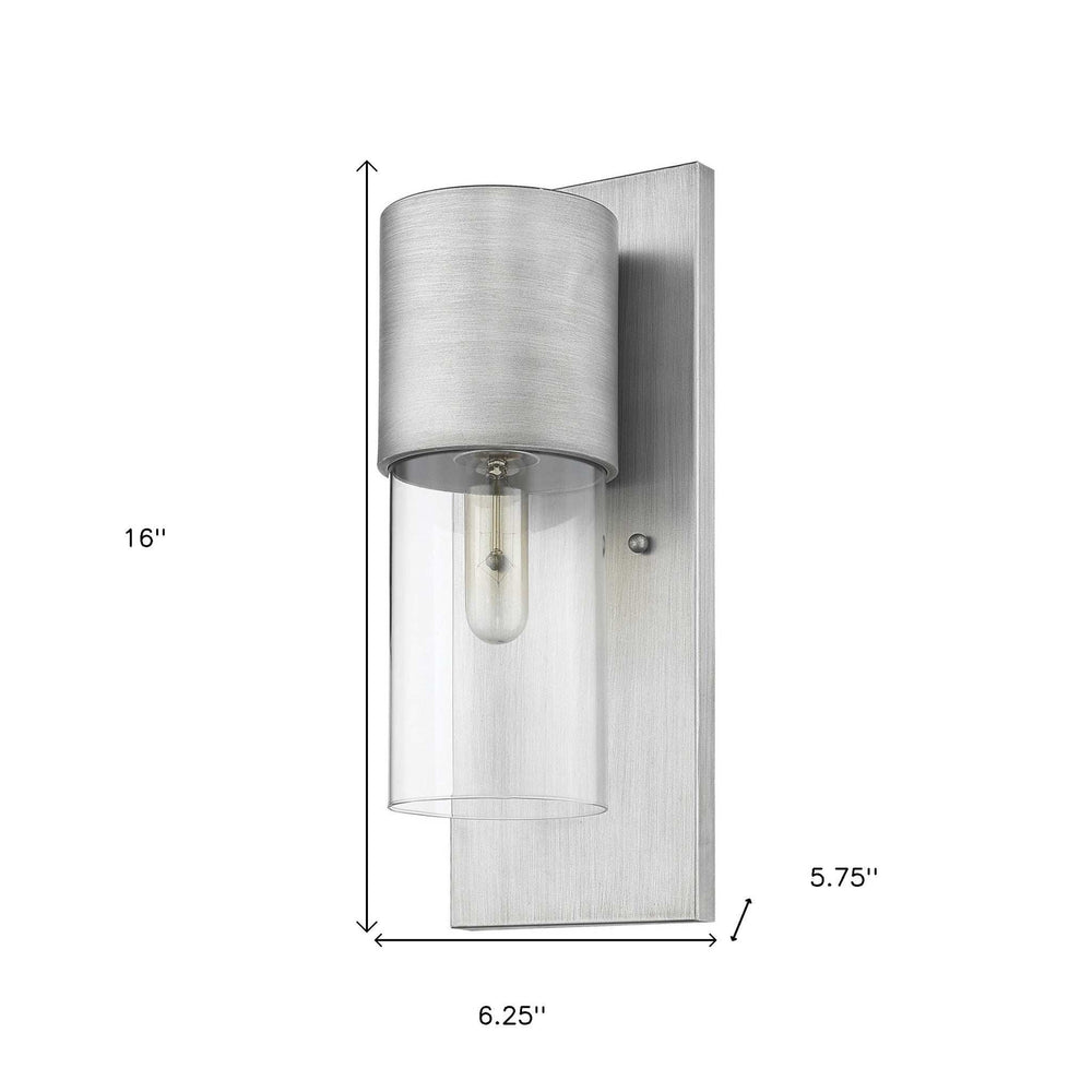 Contemporary Brushed Silver and Glass Wall Light - Homeroots - Flyclothing LLC