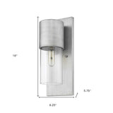 Contemporary Brushed Silver and Glass Wall Light - Homeroots - Flyclothing LLC