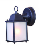 Matte Black Hanging Frosted Glass Lantern Wall Light - Homeroots