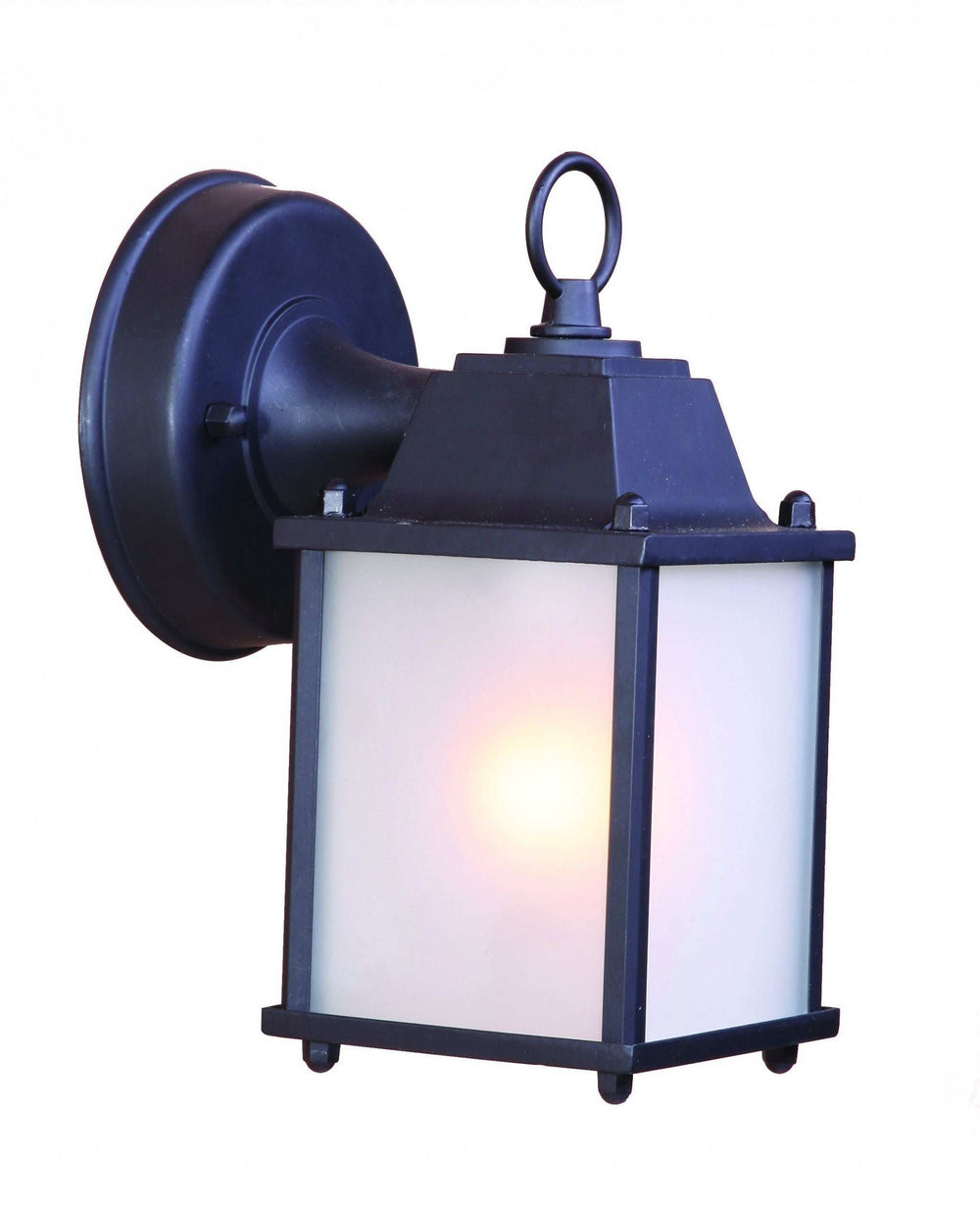 Matte Black Hanging Frosted Glass Lantern Wall Light - Homeroots - Flyclothing LLC